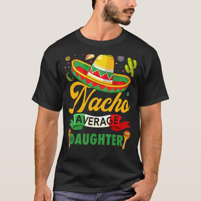 Camiseta Nacho Média Filha Sombrero Mexicano Cinco De M (Frente)