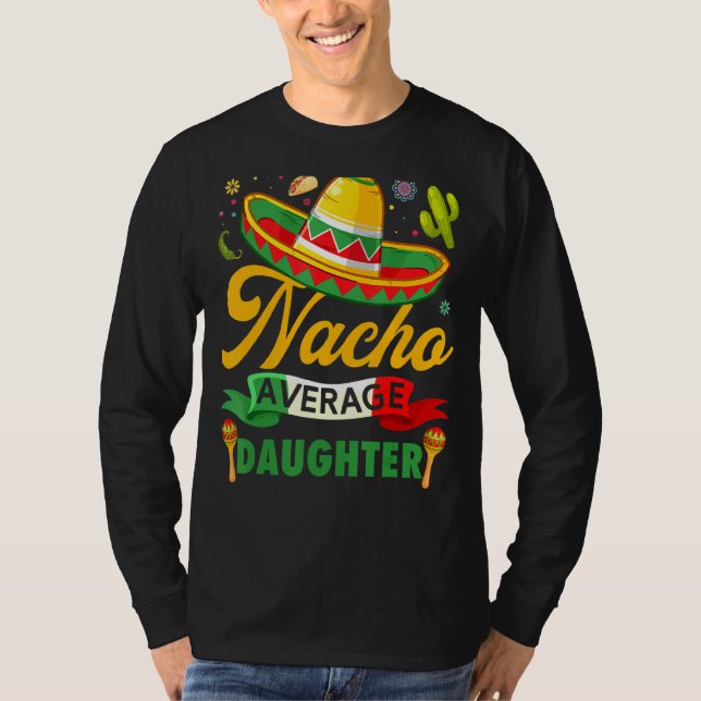Camiseta Nacho Média Filha Sombrero Mexicano Cinco De M (Frente)
