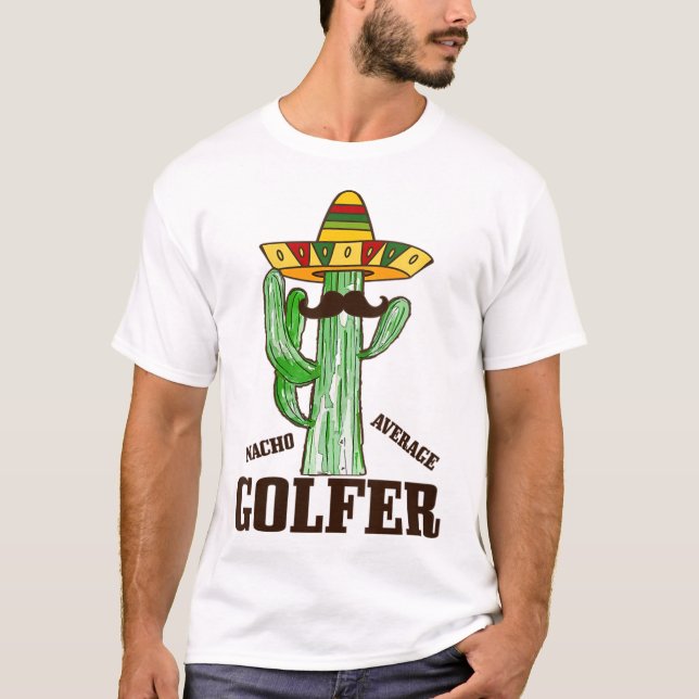 Camiseta Nacho Média Golfer Funny Golf Mexicano Cinco De M (Frente)