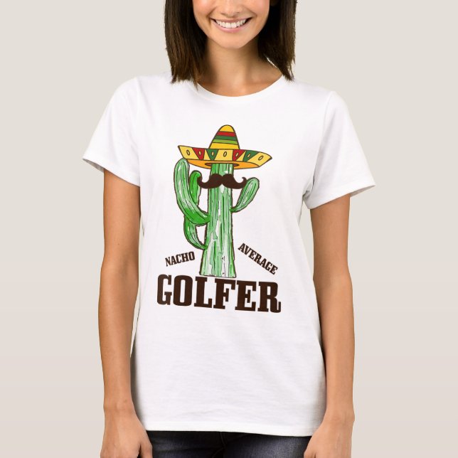 Camiseta Nacho Média Golfer Funny Golf Mexicano Cinco De M (Frente)
