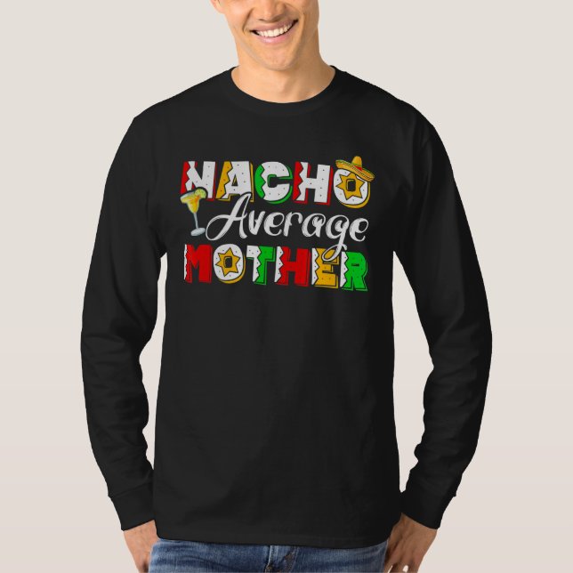 Camiseta Nacho Média Mãe Cinco De Mayo Bebendo Taco (Frente)