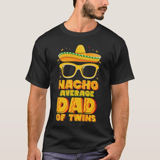 Camiseta Nacho Média Pai De Gêmeos Mexicanos Cinco De Mayo (Frente)