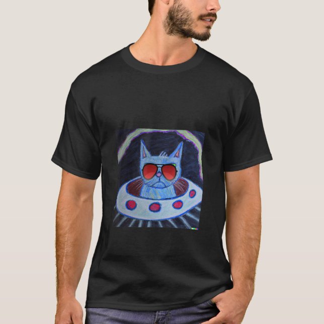 Camiseta Nacho Média Patriótica Espacial Aninado Cat Sungla (Frente)