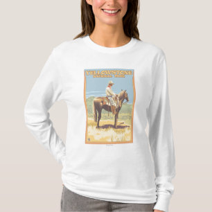 Camiseta Nacional de Yellowstone do vaqueiro a cavalo -