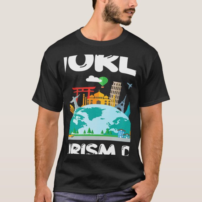 Camiseta Nações Unidas sobre o Dia Mundial do Turismo (Frente)