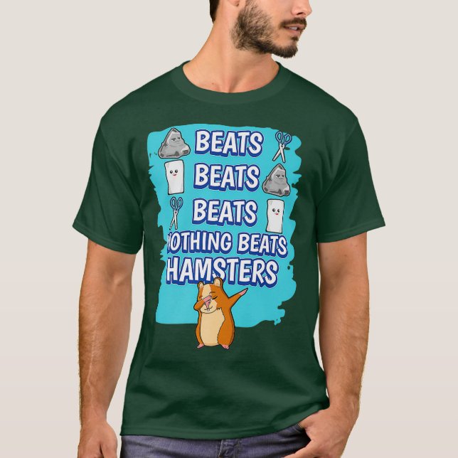 Camiseta Nada Bate Hamsters Rock Paper Scissors Game (Frente)