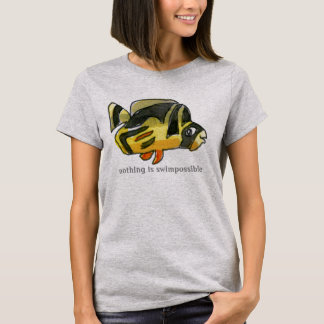 Camiseta Nada é Inviável Peixe-Butterflyfish Negro