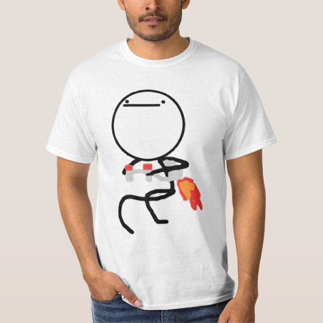 Camiseta Nada fazer aqui Rage cara Meme (Frente)