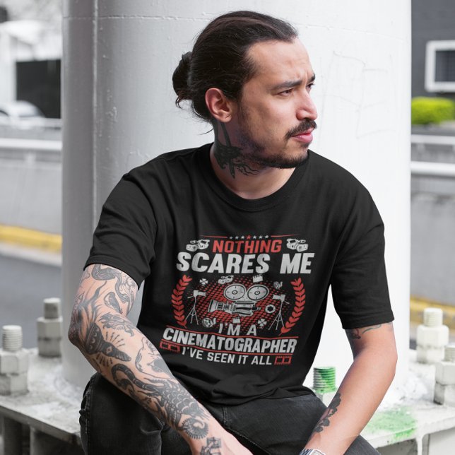 Camiseta Nada me assusta, sou cinematógrafo (Criador carregado)