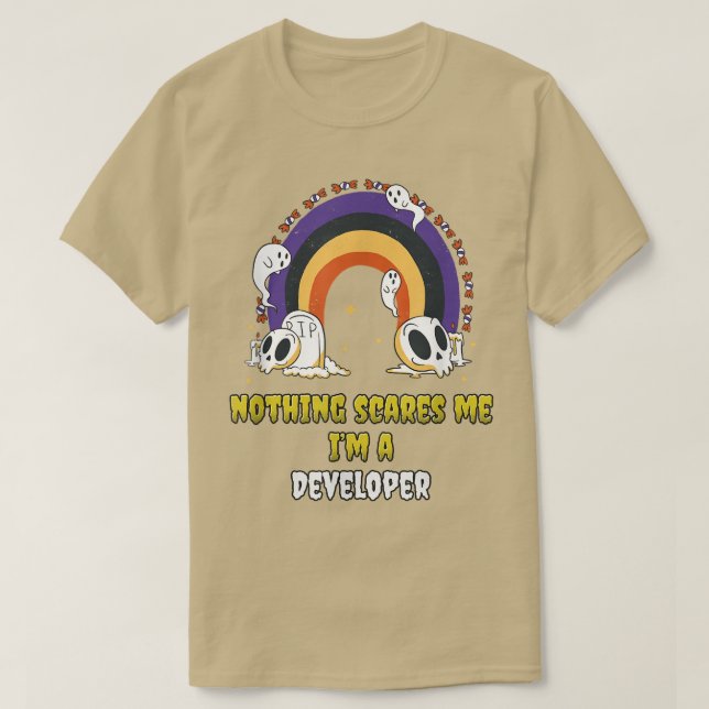 Camiseta Nada me assusta, sou um desenvolvedor (Frente do Design)