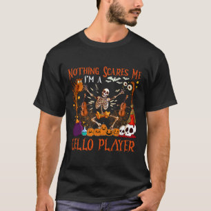 Camiseta Nada me assusta, sou um jogador de Cello Halloween