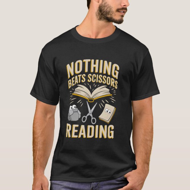 Camiseta Nada Supera a Leitura Pedra Papel Tesoura (Frente)