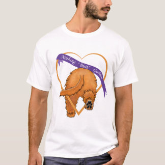 Camiseta Nada termina o T roxo dourado da bandeira