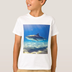 Camiseta Nadação de tubarão Oceano Azul Água
