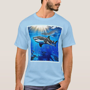 Camiseta Nadação do Gigante de Tubarão-Baleia Oceano