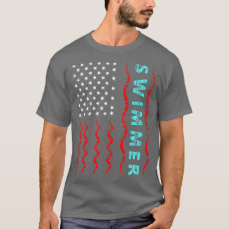 Camiseta Nadador Com Bandeira Americana