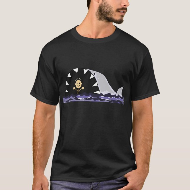 Camiseta Nadador engraçado surpreendido por desenhos (Frente)