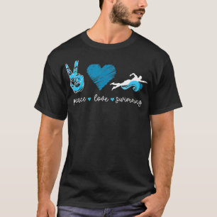 Camiseta Nadador Natação Paz Amor Nadação Coração