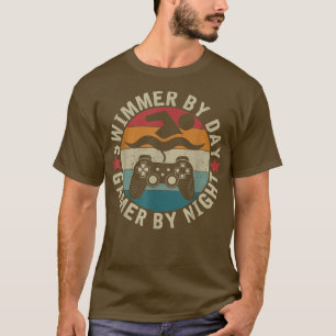 Camiseta Nadador Por Jogador De Dia Por Noite Nadando Nataç