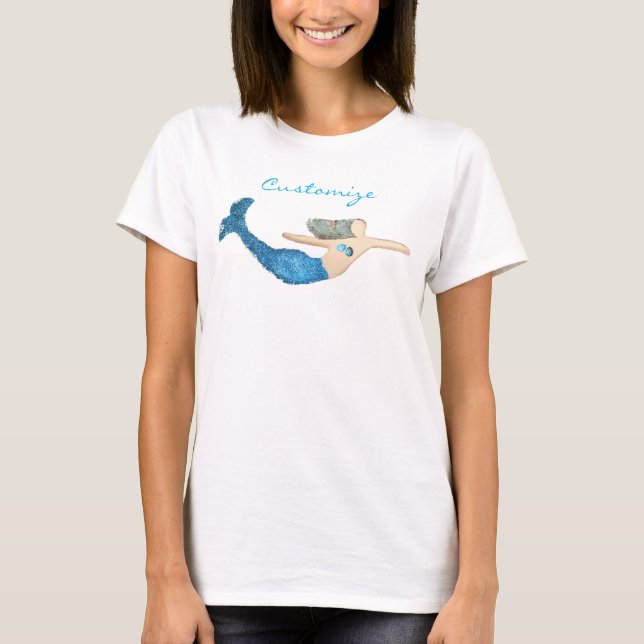 Camiseta Nadadora de Sereia Blue-tail (Frente)