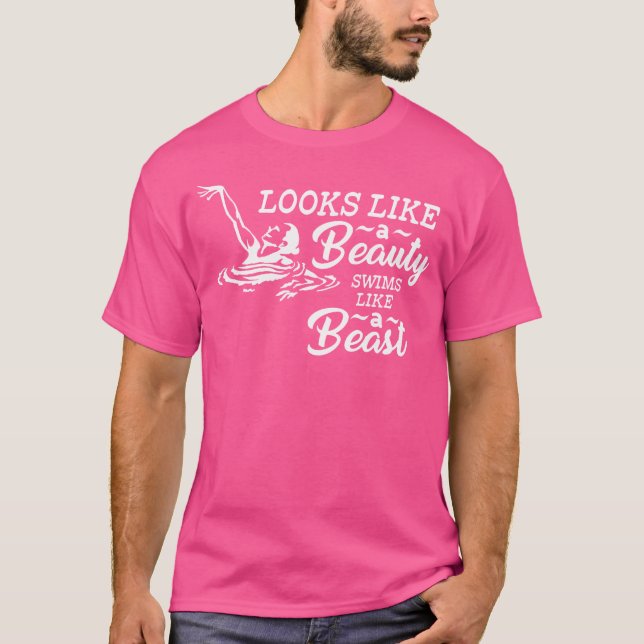 Camiseta Nadadora Engraçada Para Nadar Meninas (Frente)