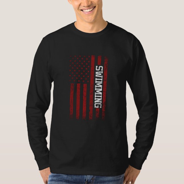 Camiseta Nadadores Competitivos Americanos Nadando Equipe N (Frente)