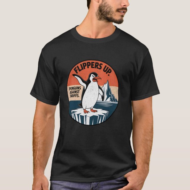Camiseta NADADORES DE PATA PARA CIMA Pinguins Contra Tarifa (Frente)