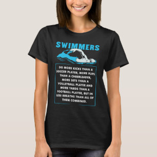 Camiseta Nadadores Fazem Mais Chucos Nadando Piscina Água E