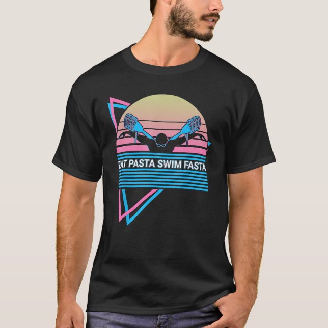 Camiseta Nadadores Retro Comer Massas Natações (Frente)