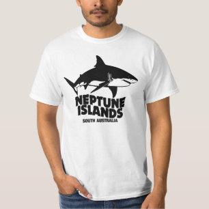 Camiseta Nadando Com Tubarões-Brancos Gigantes Ilhas de Net