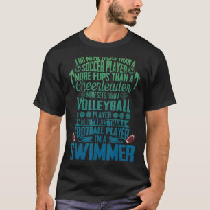 Camiseta Nadando, sou nadador, faço mais do que uma barba