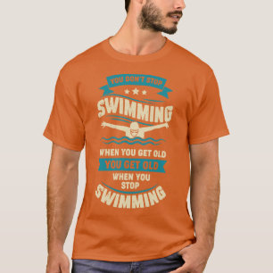 Camiseta Nadando Velho Nadador Nadador Vovô Presente