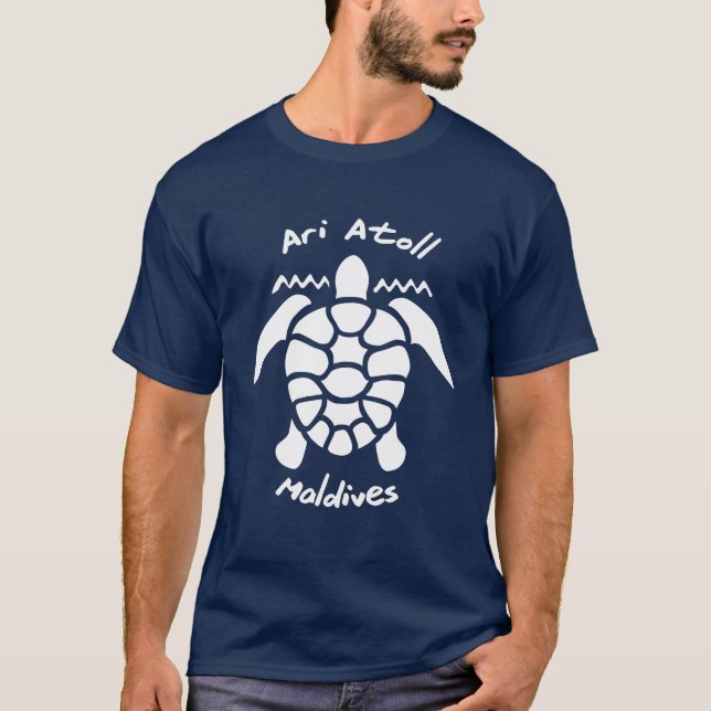 Camiseta Nadar com tartarugas nas Maldivas no Ari Atoll (Frente)
