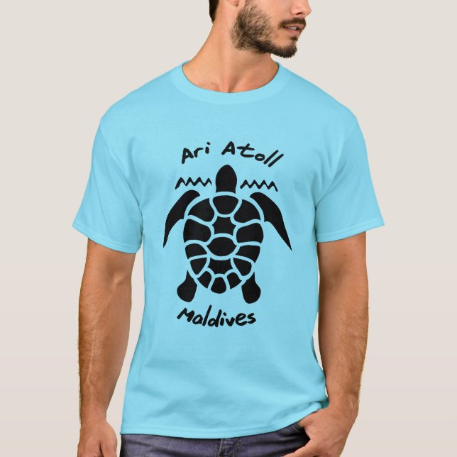 Camiseta Nadar com tartarugas nas Maldivas no Ari Atoll (Frente)