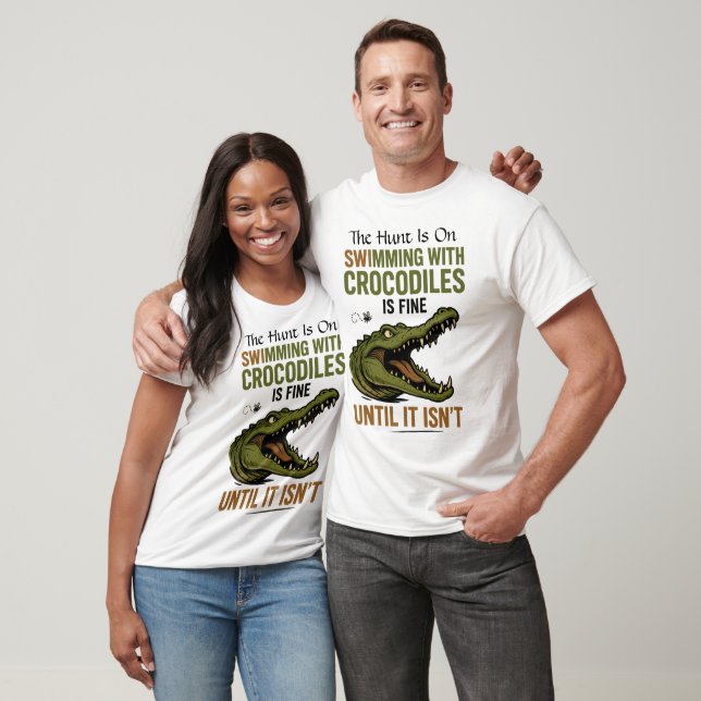 Camiseta Nadar Crocodilos Bem Até Não (Unissex)