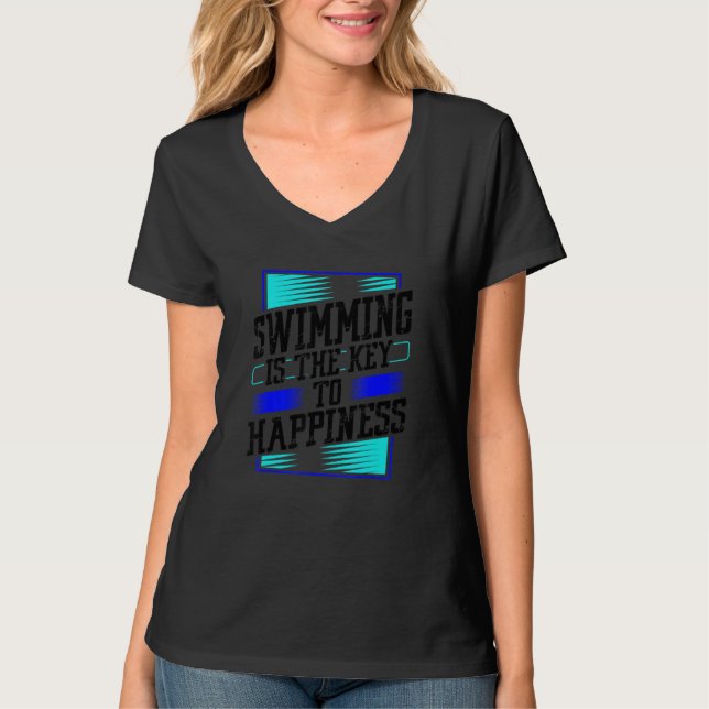 Camiseta Nadar É A Chave Para A Felicidade Equipe De Nataçã (Frente)