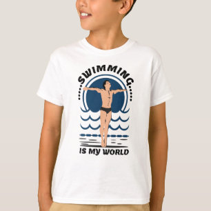 Camiseta Nadar é o meu mundo - Nadador em Speedo