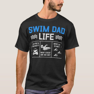 Camiseta Nadar Pai Vida Nadando Pai De Um Nadador Pai Nadar