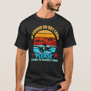Camiseta Nadar se encontrado em terra seca até a piscina ma