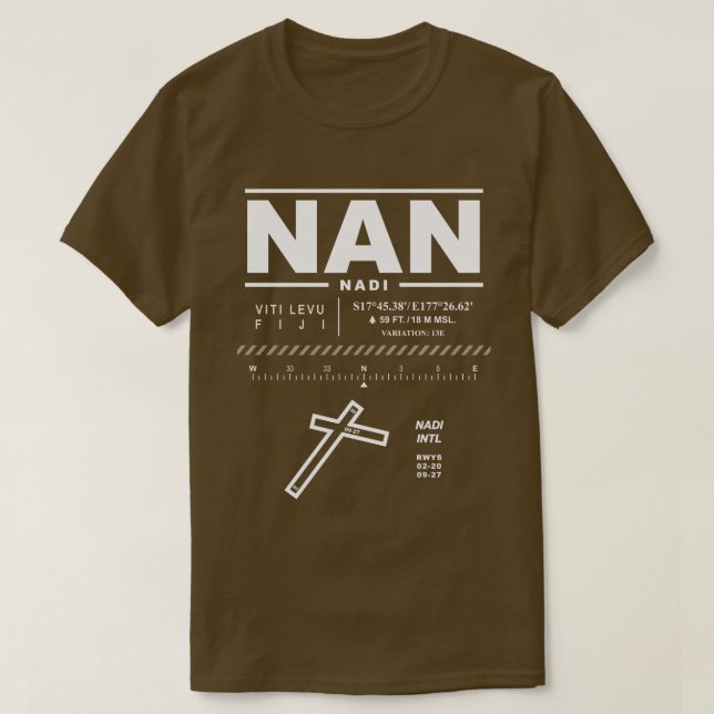 Camiseta Nadi International Airport NAN (Frente do Design)