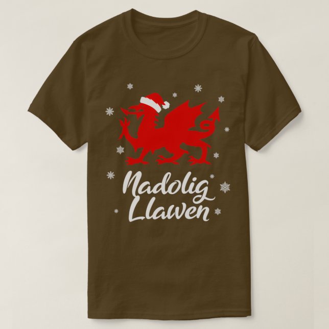 Camiseta Nadolig Llawen Wales Welsh Cymru Merry Christmas D (Frente do Design)