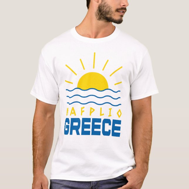 Camiseta Nafplio Grécia Sol e Branca de Mares (Frente)