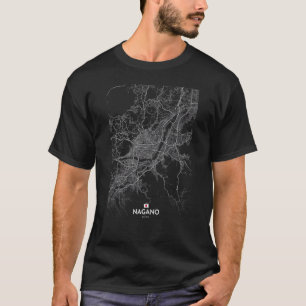 Camiseta nagano japan Cidade mapa Viagem souvenir cidade