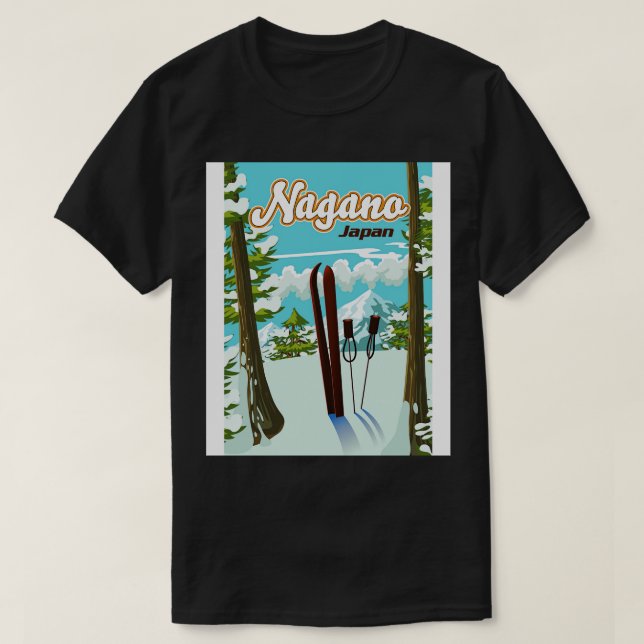 Camiseta Nagano Japan Ski poster (Frente do Design)