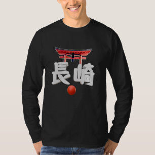 Camiseta Nagasaki Kanji Torii Gate Cidade Japonesa