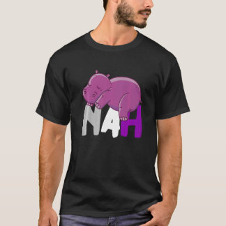 Camiseta Nah Cute Hippo Dormir Asexualidade Animal Asexual