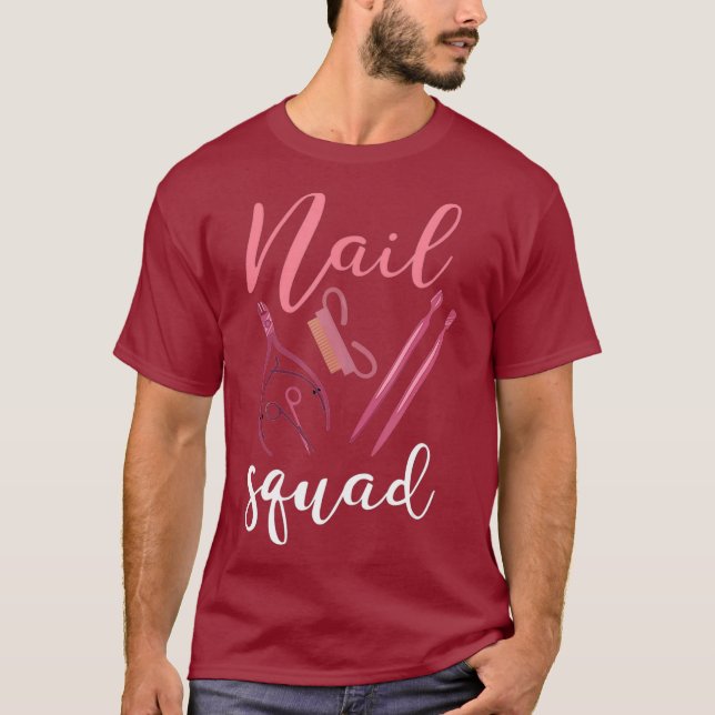 Camiseta Nail Squad Shirt Engraçado Nair Salon Nail Tech Pr (Frente)