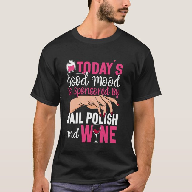Camiseta Nail Tech Cote Trabalho Uniforme Nail Vinho Polonê (Frente)