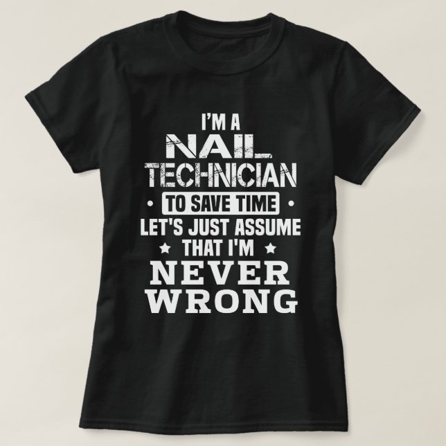 Camiseta Nail Technician (Frente do Design)