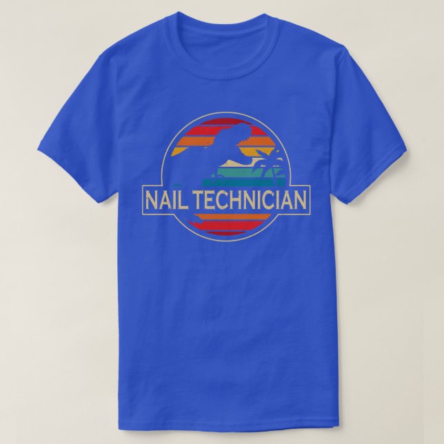 Camiseta Nail Technician Dinosaur (Frente do Design)